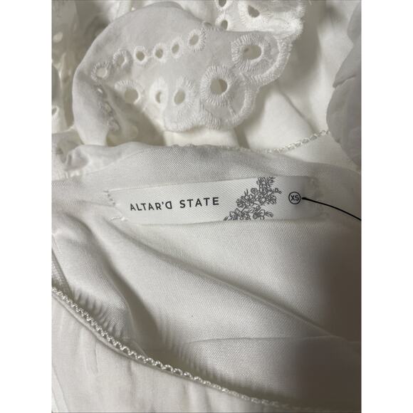 Altar’d State NWT - Demetria White Eyelet Lines/Layered Sundress - Size X-Small - Picture 3 of 7